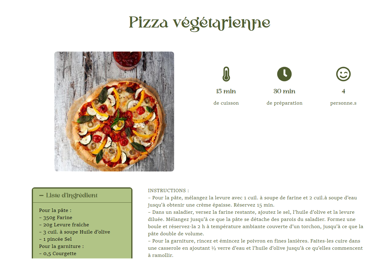 Page d'accueil du site « Le végétal c'est génial »